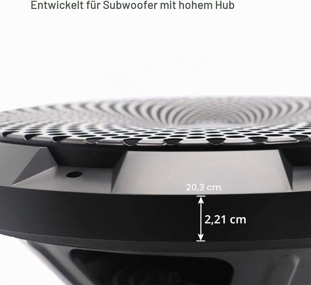 RECOIL 8-Zoll（20 cm ） Subwoofer-Gitter aus schwarzem Stahlgeflecht mit hohem Hub (SG-8) 8 Zoll, 8 Zo