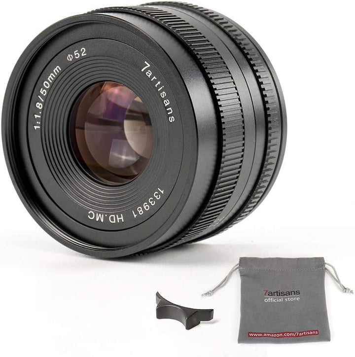7artisans 50mm F1.8 APS-C Manuelle Fixed Objektiv für Sony E-Mount spiegellose Kamera wie Sony A6500