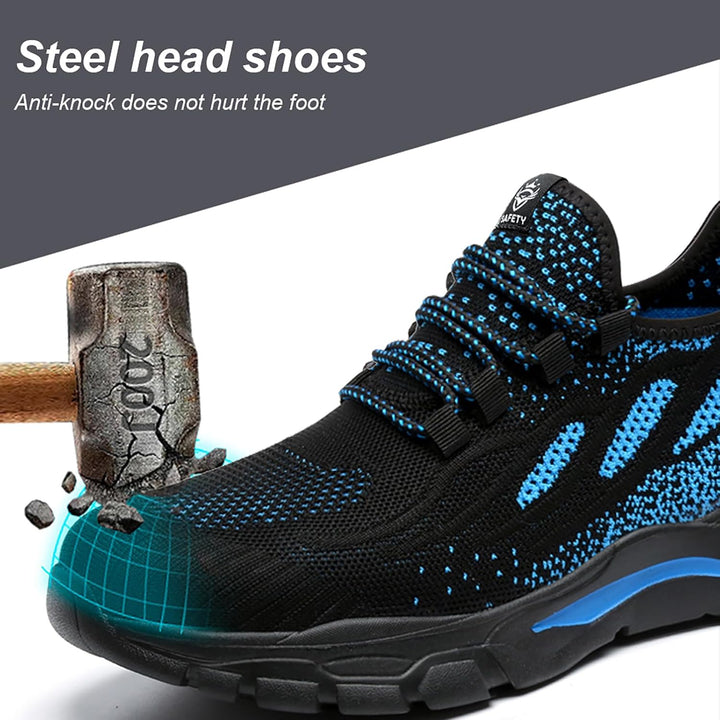 HYCOPROT Sicherheitsschuhe Herren Damen Stahlkappe Sneaker Leicht Atmungsaktiv Arbeitsschuhe Stahlka