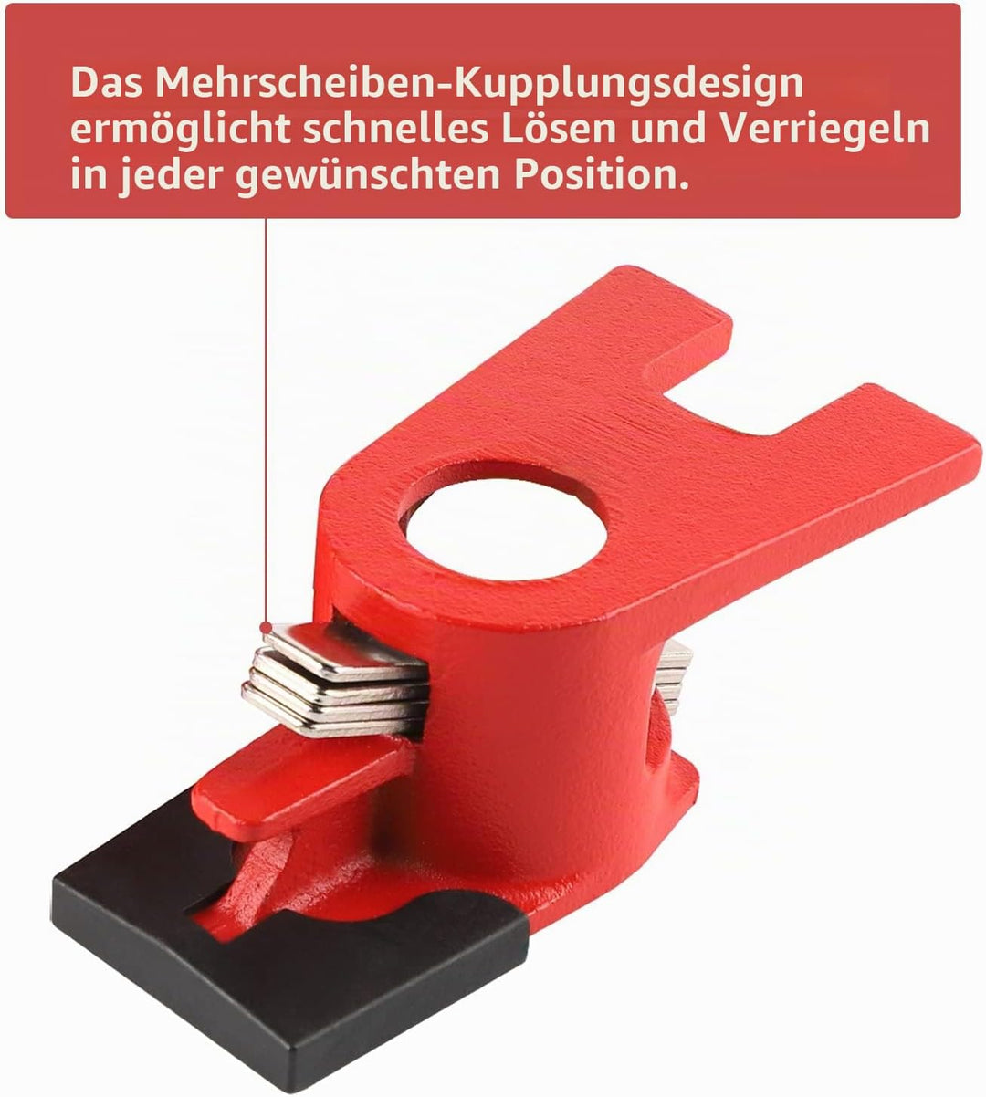 AMIGOB 4 Pcs Rohr-Schraubzwinge, 3/4 Zoll Rohrklemmen mit Schutzfunktion, Schnellspanner Clamp, Schl
