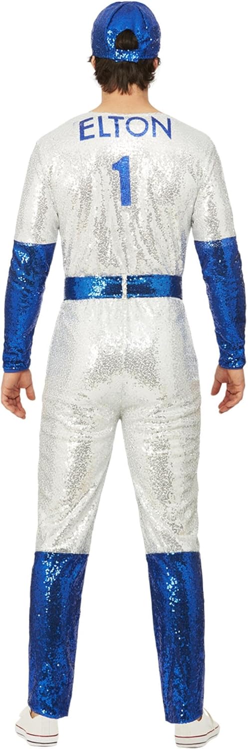 Smiffys Herren Smiffys Officially Licensed Elton John Deluxe Sequin Baseball Costume Smiffys Offizie