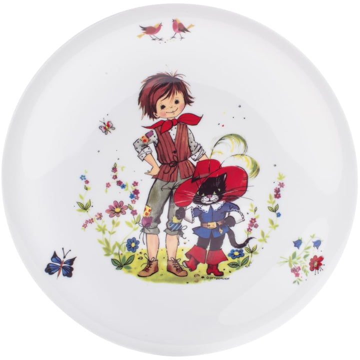KAHLA 323460A50850C Kids Frühstücksteller 21,5 cm Gestiefelter Kater | Frühstücksteller mit Gestiefe