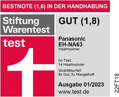 Panasonic Haartrockner EH-NA63CN mit nanoe-Technologie (4 Temperatur- und 3 Geschwindigkeitsstufen,