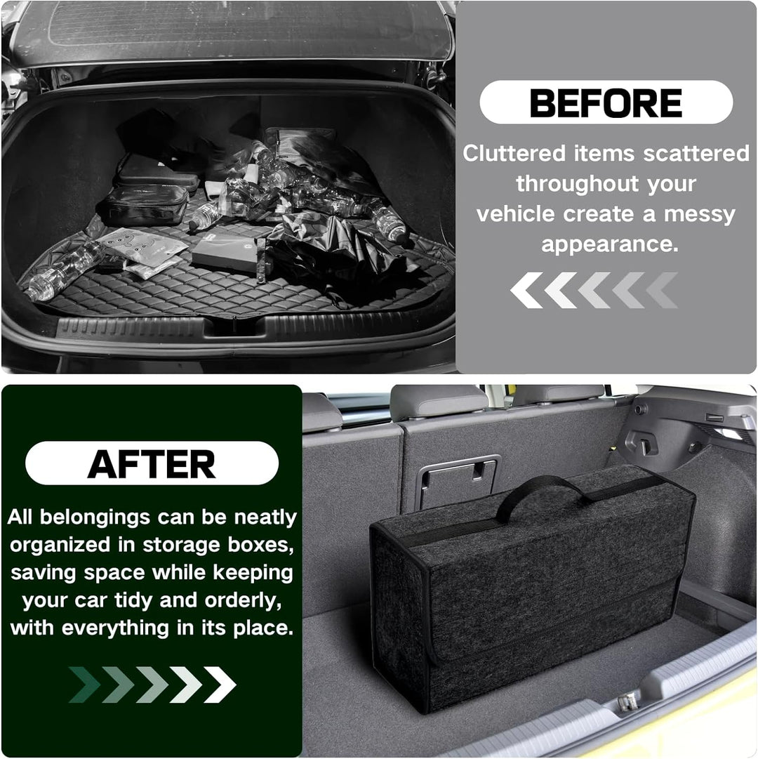 Auto Kofferraum Organizer klett,Faltbar Kofferraumtasche,Rutschfest Filz Auto Organizer Toolbag für
