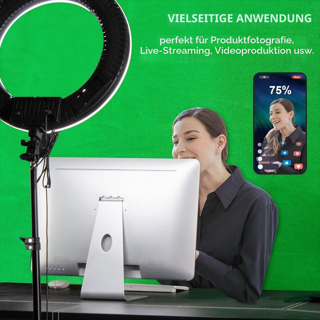 EMART 1,5x2m Greenscreen Grüner Hintergrund Polyester Grüne Chromakey Green Screen Faltbar mit 2 Fed