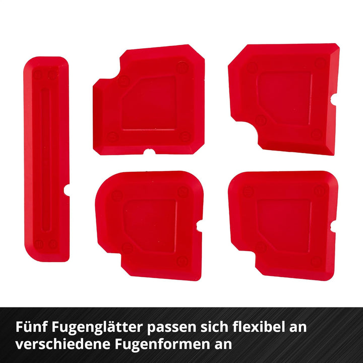 Einhell Kartuschenpressen-Set Basic, 12-tlg. (Kartuschenpresse, Fugenmesser aus Edelstahl, 5 Fugengl