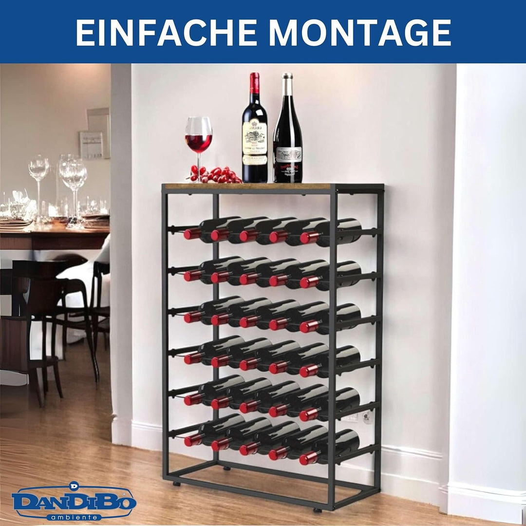 DanDiBo Weinregal Metall Schwarz Stehend 30 Flaschen 96605 Flaschenregal Weinflaschenhalter Weinhalt