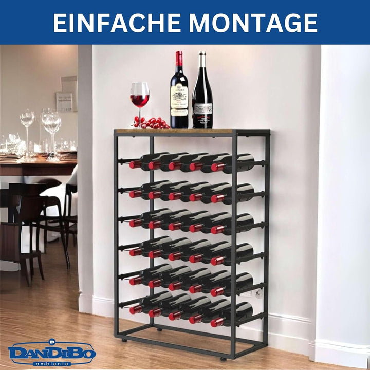 DanDiBo Weinregal Metall Schwarz Stehend 30 Flaschen 96605 Flaschenregal Weinflaschenhalter Weinhalt