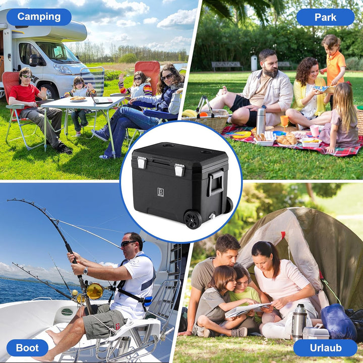 Brisby Kühlbox Camping - 45L, Kühlbox ohne Strom, inkl. 4 Dicke Kühlelemente, 3 Tage kühle Isolation