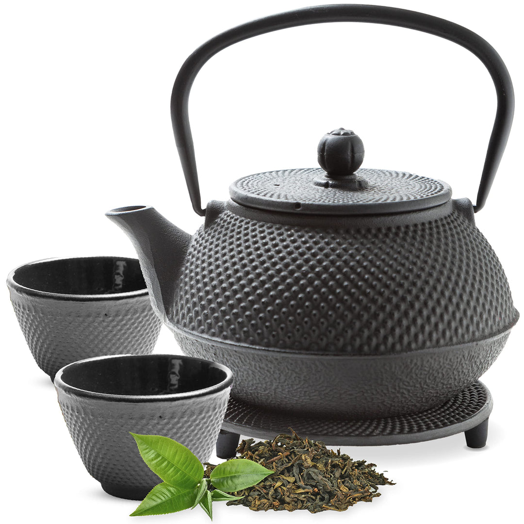 Tealøv TEEKANNE GUSSEISEN SET 800 ML IN GESCHENKBOX | Komplettes Teeservice aus Gusseisen | Gusseise