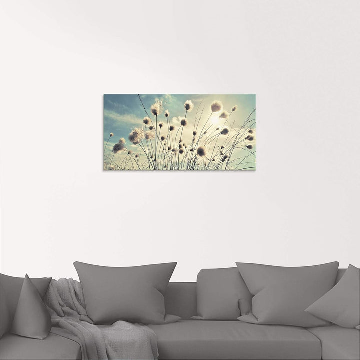 ARTland Glasbilder Wandbild Glas Bild einteilig 100x50 cm Querformat Natur Zauber Idyll Sonne Moor P