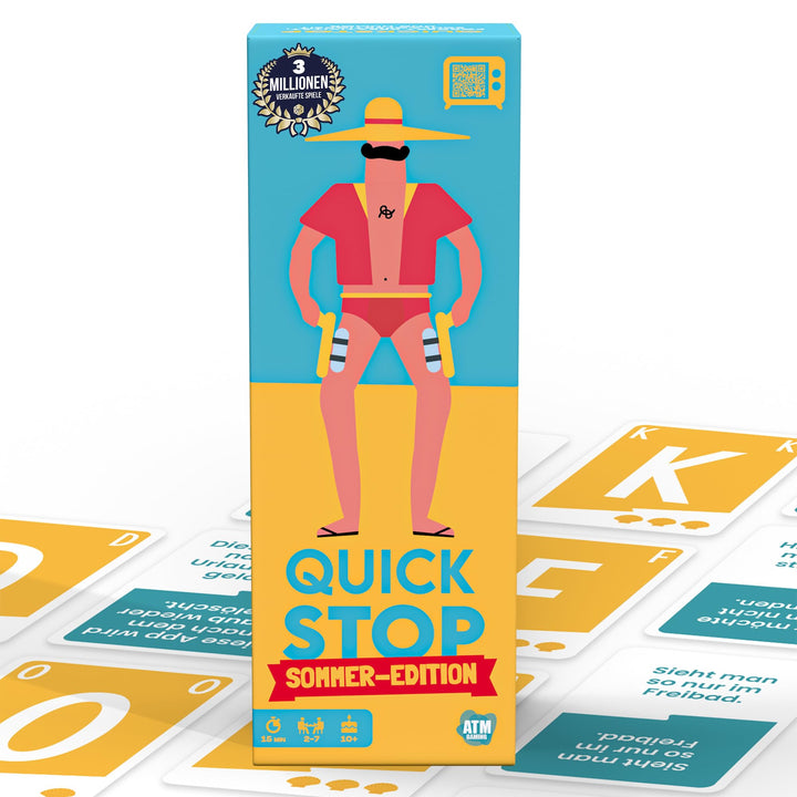 ATM Gaming Quickstop - Das Buchstaben-Duell - Sommer-Edition - Kartenspiel für Jugendliche und Erwac