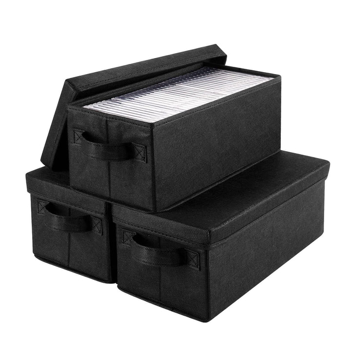 3 Stück CD Aufbewahrungsbox, DVD Aufbewahrungsbox Stapelbarer CD Aufbewahrungsbehälter für 45 CDs Fa