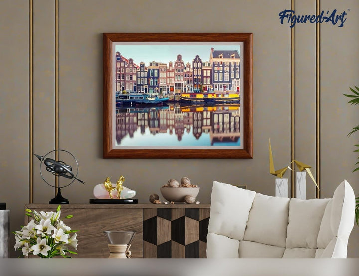 Figured'Art Malen Nach Zahlen Erwachsene Mit Rahmen Amsterdam - Paint by Numbers Basteln DIY Bastels