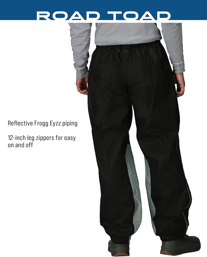 frogg toggs Herren Hose Road Toad Regenhose, Reflektierend, Wasserdicht 3XL Schwarz, 3XL Schwarz