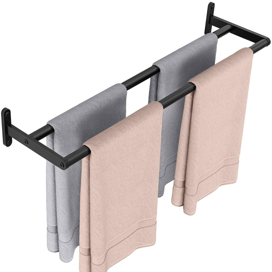 YUMORE Handtuchhalter Doppel 60CM Handtuchstange Wand Edelstahl Badetuchhalter 2 Stangen Badezimmer