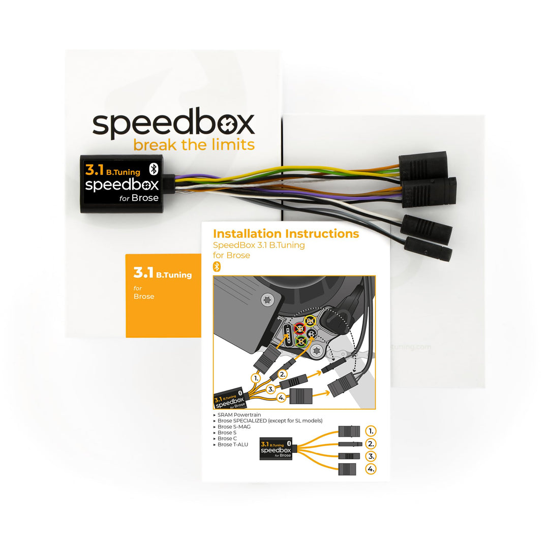 SpeedBox 3.1 B.Tuning kompatibel mit Brose/Specialized/SRAM Powertrain/E-Bike Tuning-Kit/Entsperrte