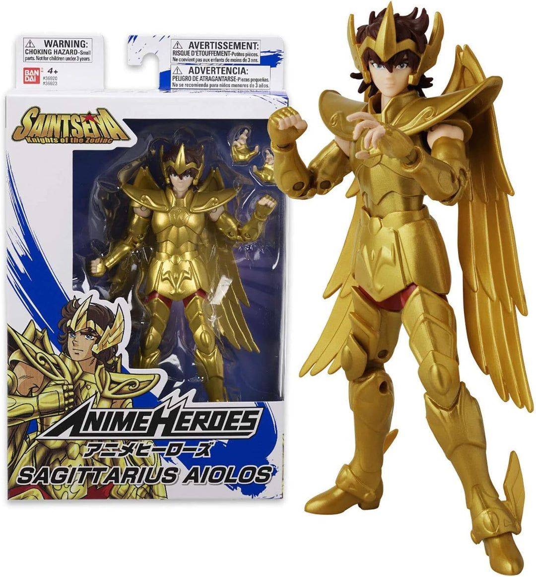 BANDAI Anime Heroes – Saint Seiya, die Krieger des Zodiac – Anime Heroes Figur 17 cm – Aiolos der Sa