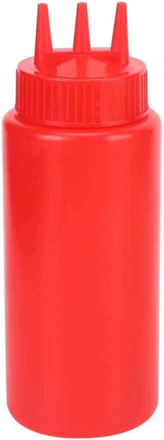 6 Stück Squeeze-Flasche, 3-Loch-Plastik-Squeeze-Gewürzflasche mit Deckel für Salatdressing, Saucen,