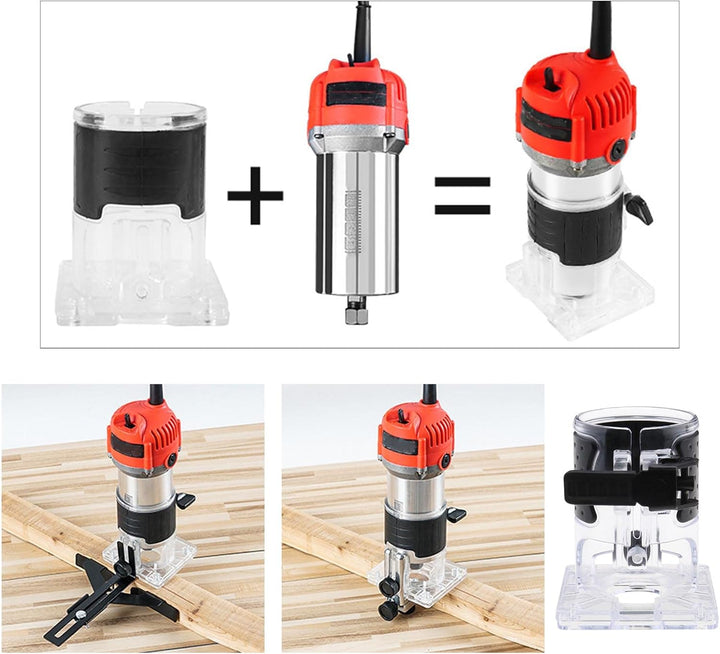 2x Holzbearbeitungs-Trimmer-Router-Basis für 65mm Innendurchmesser Kompatibel mit Makita-Router Tran