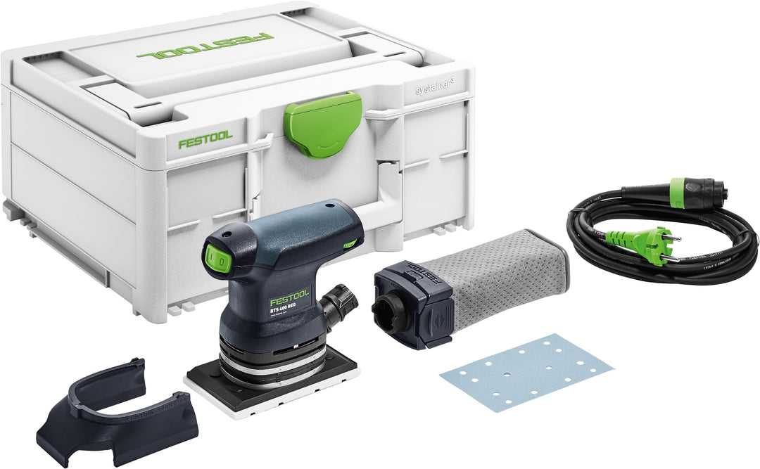 Festool RUTSCHER RTS 400 REQ-Plus (mit Schleifschuh, Protector, Longlife-Staubfangbeutel), im Systai