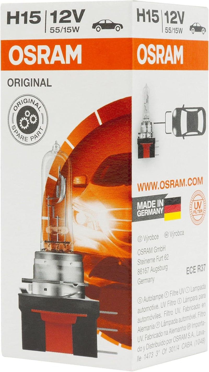 Osram ORIGINAL H15, 64176, 12V, 1er Faltschachtel, Weiss (Weiss)