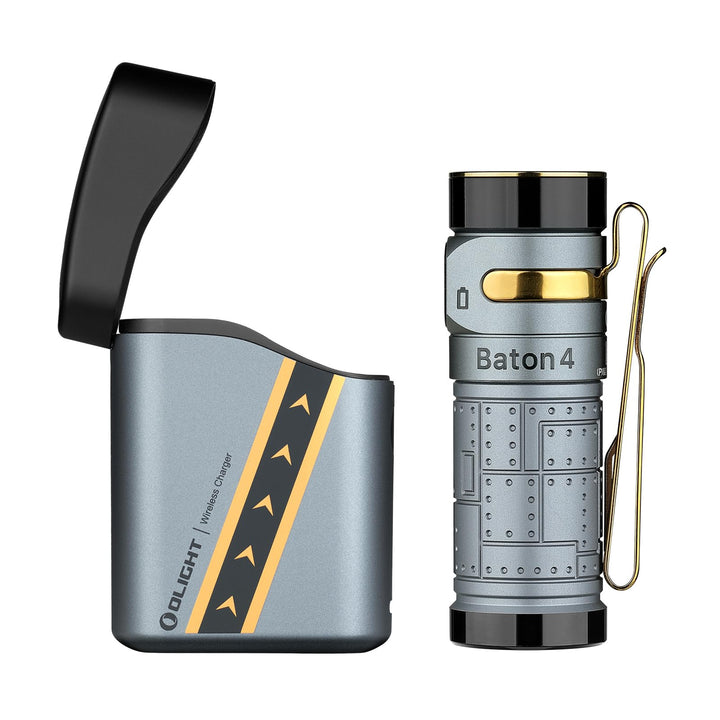 OLIGHT Baton 4 kit Mini LED Taschenlampe mit dimmbarem Ladecase, Wiederaufladbare Taschenlampe bis z