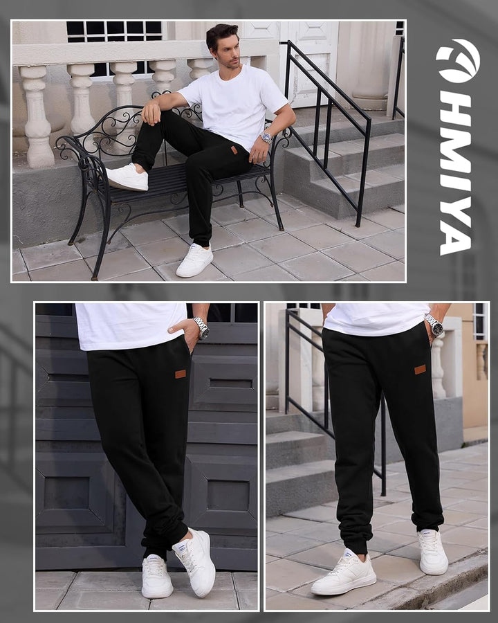 HMIYA Jogginghose Herren Baumwolle Trainingshose Sporthose Freizeithose Lang Hosen Klassische Sweath