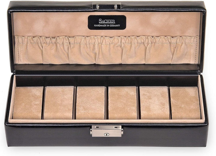 SACHER Uhrenetui für 6 Uhren new classic/schwarz (Leder)