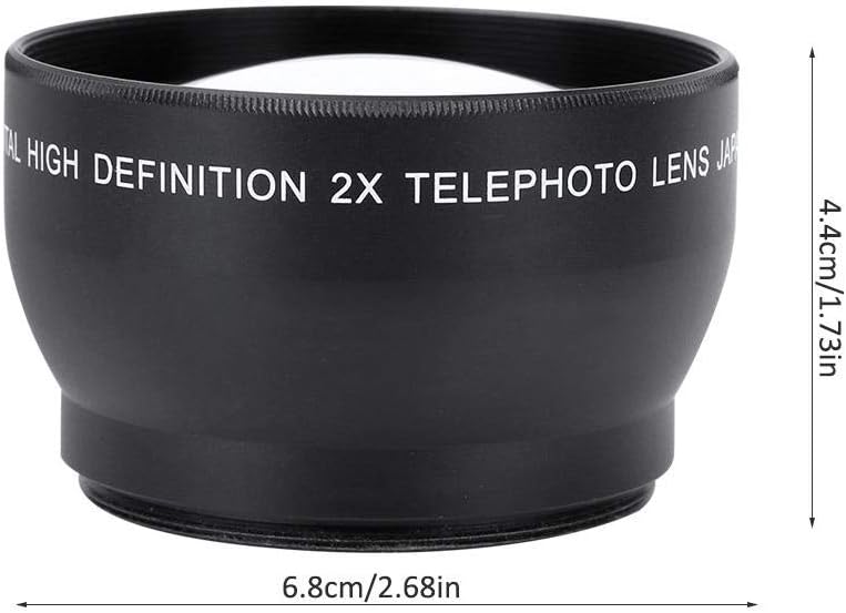 Konverter-Teleobjektiv, 52 mm 2-fache Vergrösserung HD-Tele-Camcorder-Objektive Passt auf jedes Obje