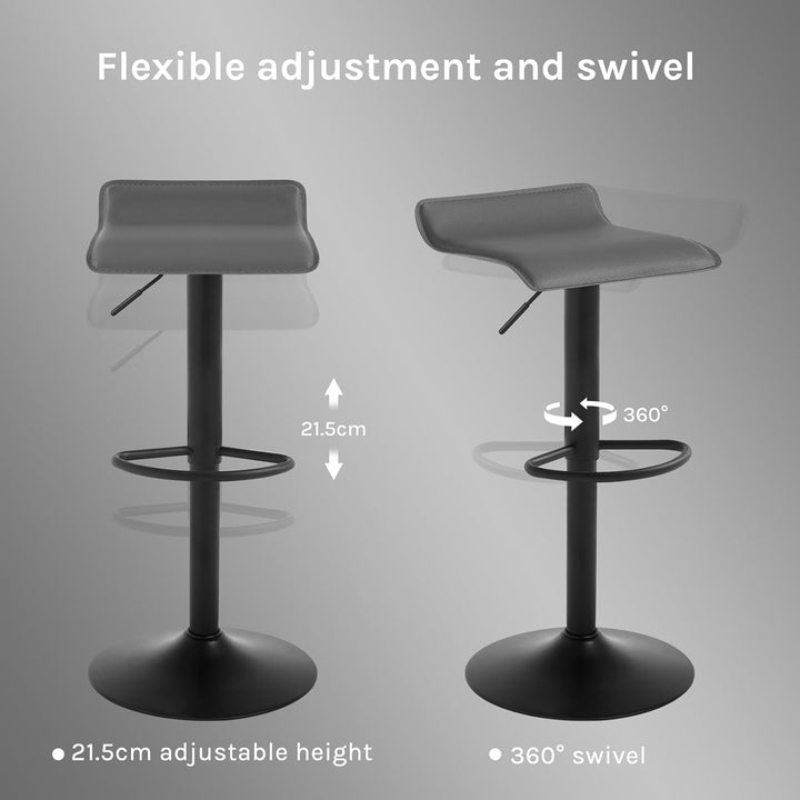 WOLTU Barhocker 4er Set, Höhenverstellbarer Barstuhl, 360° drehbarer Bistrohocker mit Fussstütze, au