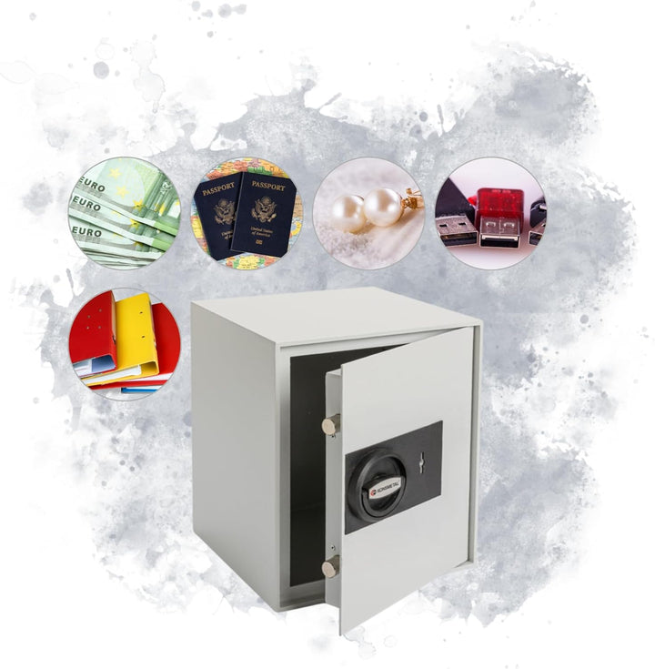 Konsmetall - Tresor für Zuhause Kolibri 2.0 34 S1, Safe Tresor mit Schlüssel Abschliessbar, Möbeltre