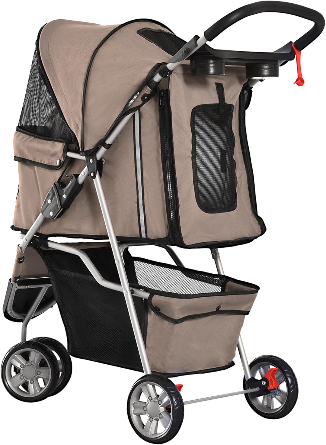 PawHut Hundewagen Hundebuggy Buggy Hunde Katzen Pet Stroller Hunde Buggy Kaffeebraun Kaffeebraun 75L