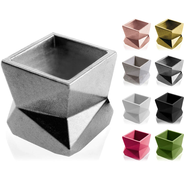 CONCRETTE Blumentopf Blumenkübel Zement-Pflanzkübel Übertopf aus Beton Modern No3 Ø 7,5 cm | 17 Farb
