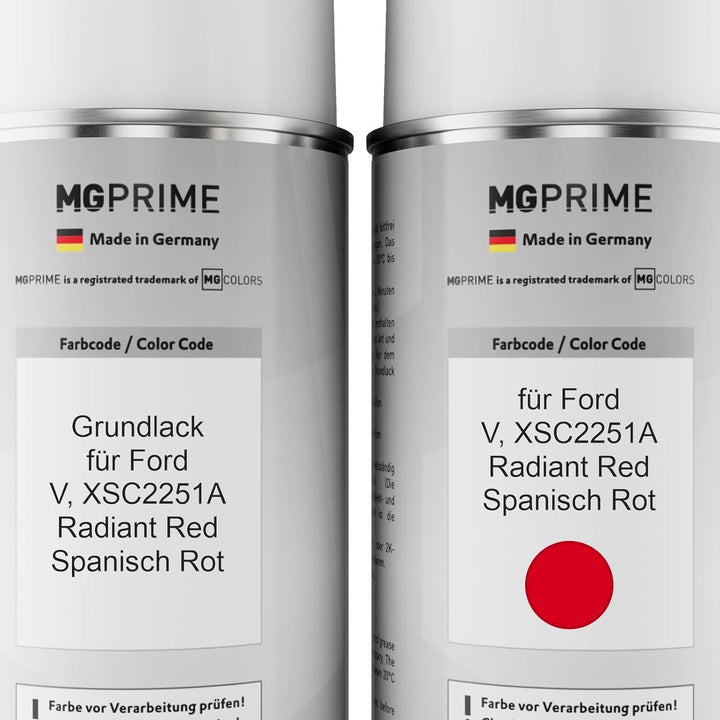 Autolack Sprühdosen Set für Ford V / XSC2251A Radiant Red/Spanisch Rot Grundlack Basislack Klarlack