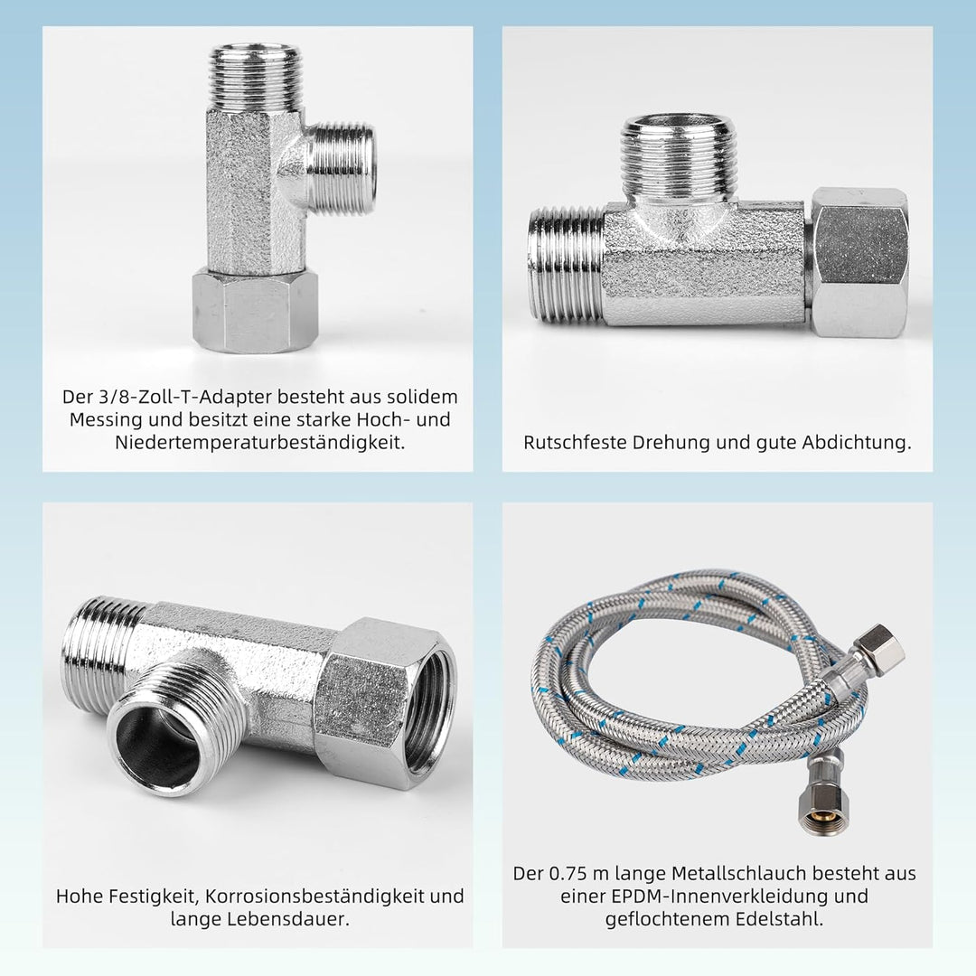 Hibbent Bidet Aufsatz mit Süsswasser – Slim Nicht Elektrisch Bidet Einsatz Für Toilette mit,Doppel D