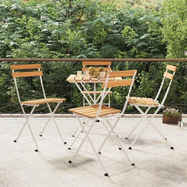 vidaXL Bistrostühle 4 STK., Bistrostuhl Klappbar Stahlrahmen, Klappstuhl für Garten Terrasse, Garten