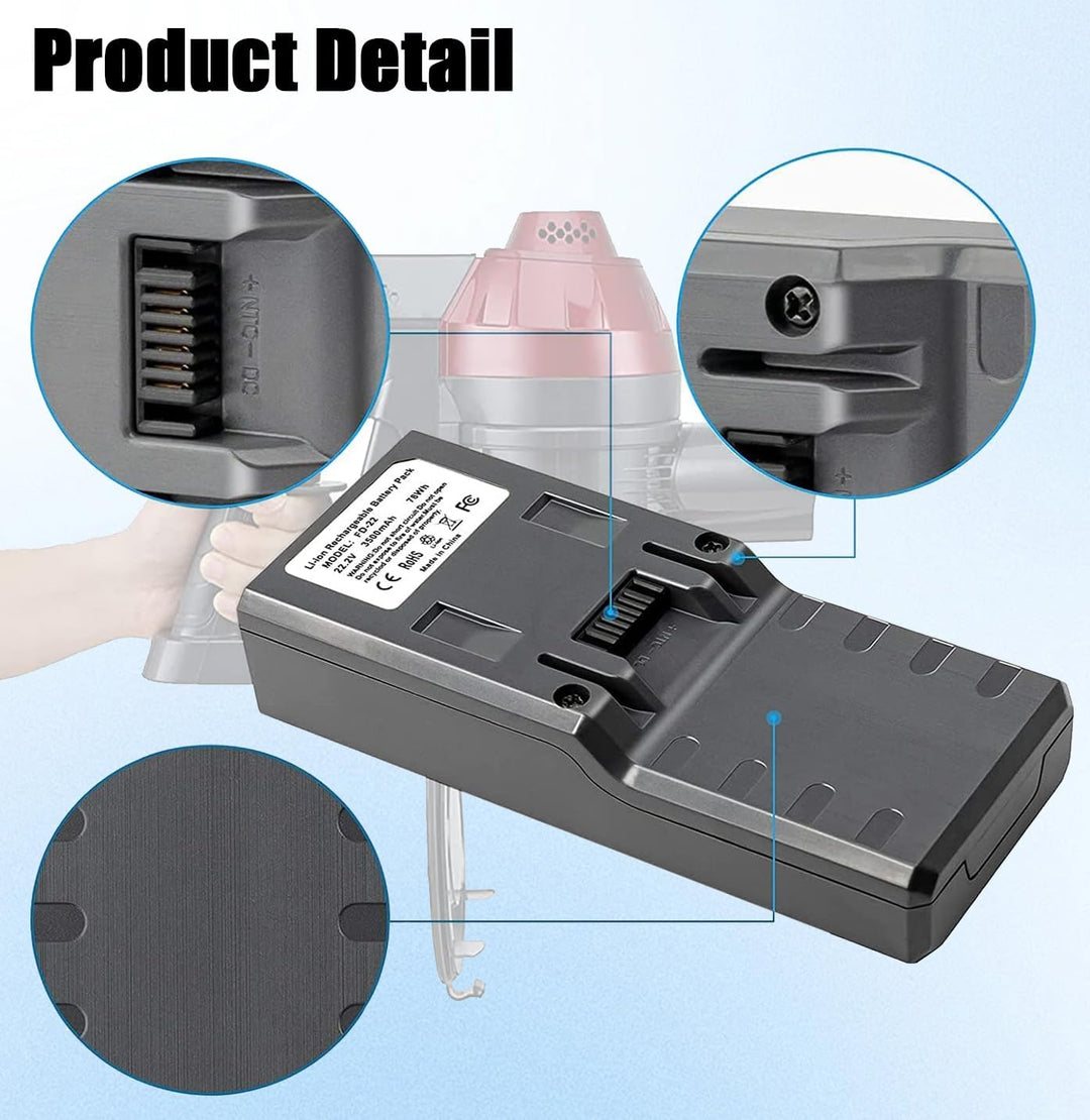 3500mAh Ersatzfür Hoover Modell 35601729 akku, kompatibel mit Hoover Freedom 2in1 22.2V FD22 Staubsa