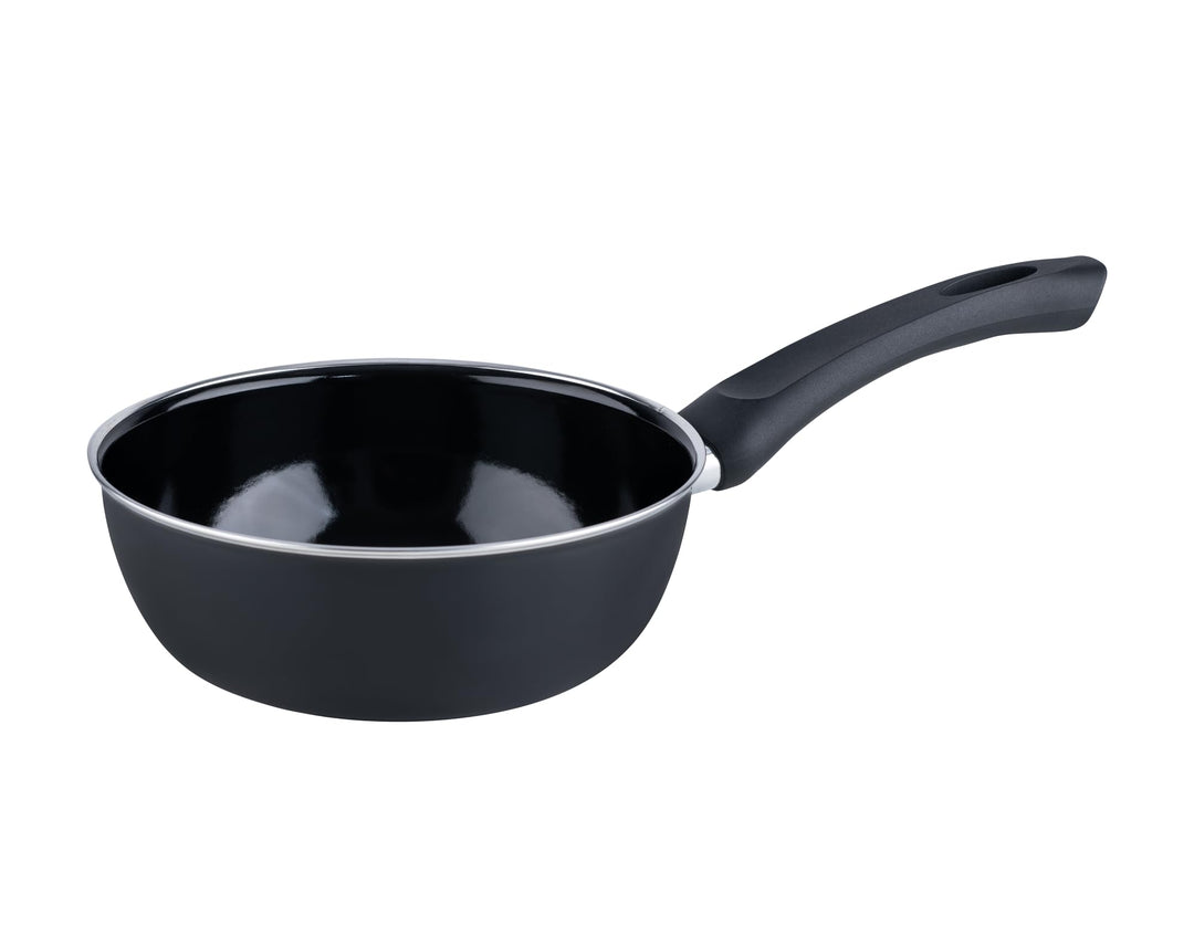 Riess, 0056-022, Gourmetpfanne 20, hoch, CLASSIC - SCHWARZEMAILLE, Durchmesser 20 cm, Höhe 7.2 cm, I
