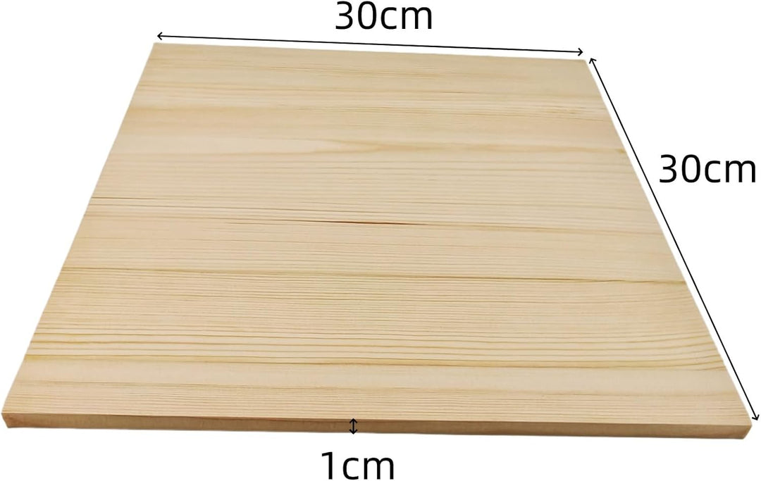 Unlackierte quadratische Holzblöcke zum Basteln, 30 x 30 x 1 cm, blanko, Kiefernholzbretter für Holz