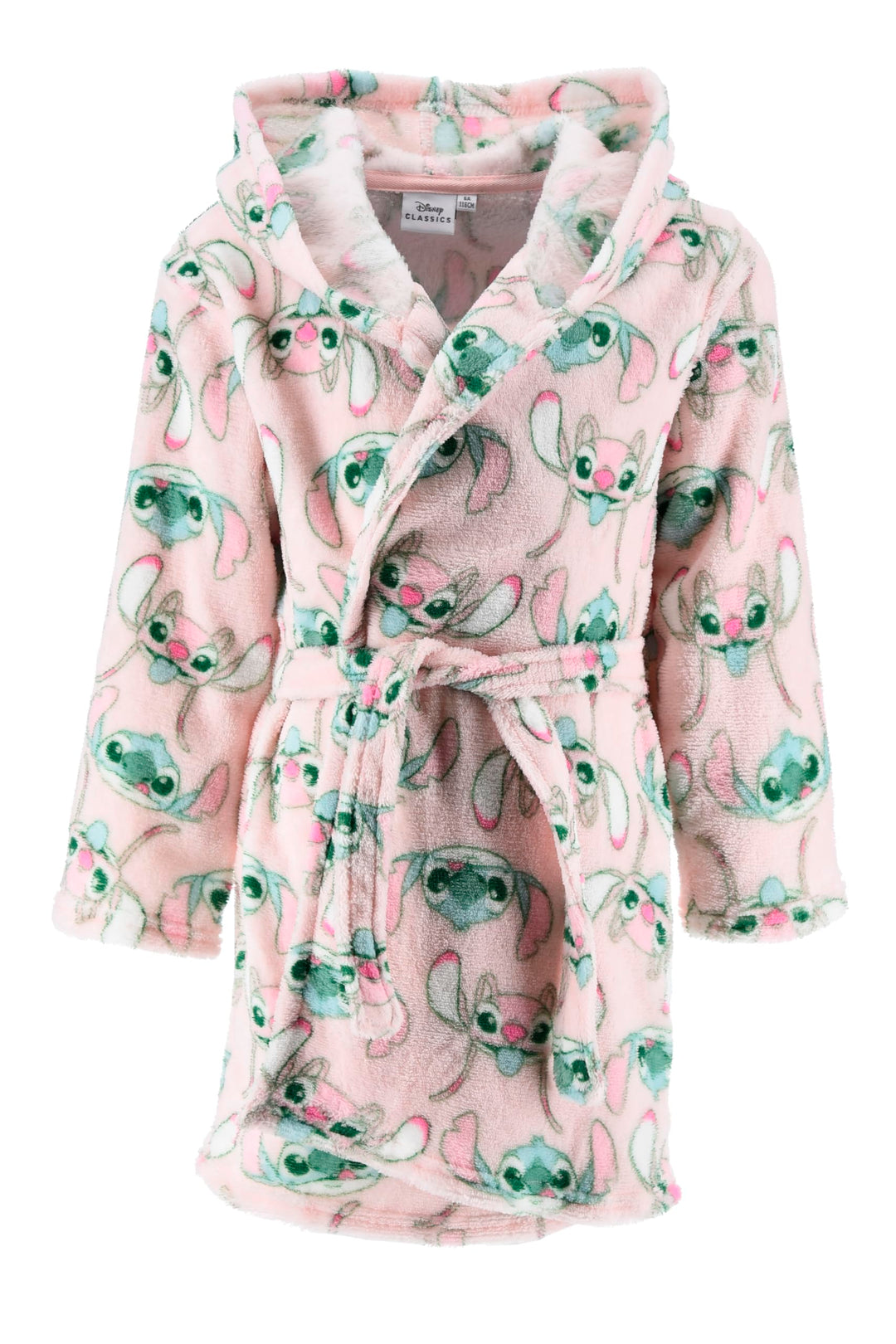 Disney Stitch und Angel Bademantel Mädchen, Hausmantel Loungewear Weicher Fleece Morgenmantel, Gröss