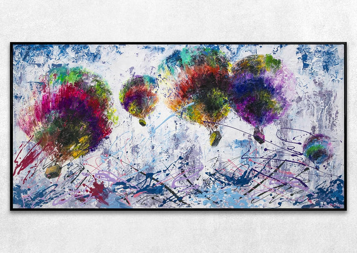 YS-Art Abstrakt Acryl Gemälde auf Leinwand handgemalt Freiflug Wandbilder Wohnzimmer moderne bunte H