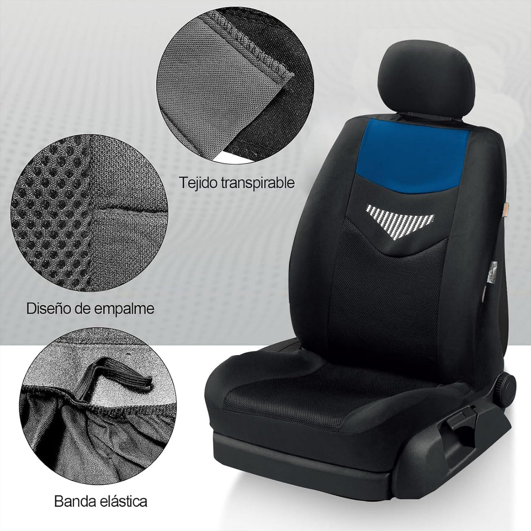 Autositzbezüge Universal Fit Komplettset, Schonbezüge-Auto, Komplettset, 2 Vordersitzbezüge, 1 Rücks
