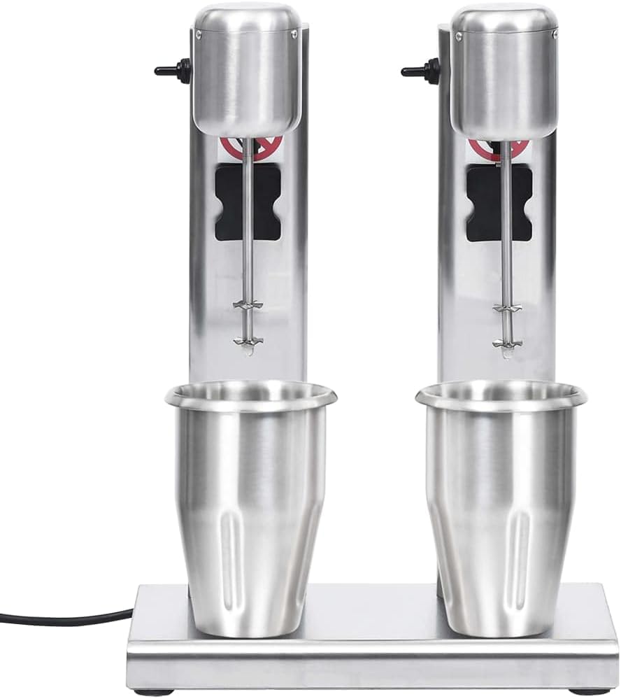 vidaXL Milchshaker mit 2 Bechern Eiweissshaker Standmixer Eiweiss Shaker Getränke Drink Mixer Milksh