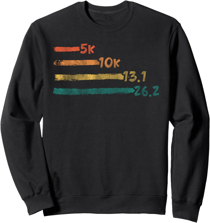 Cool Tracking Progress Retro Marathon Runner Sweatshirt