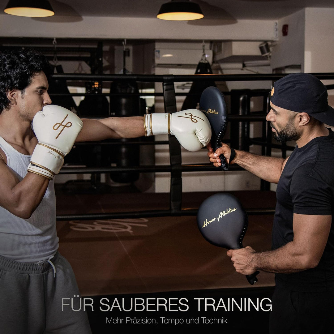 Honor Athletics Professionelle Box- und MMA-Boxpratzen (Paar) Schwarz, Schwarz