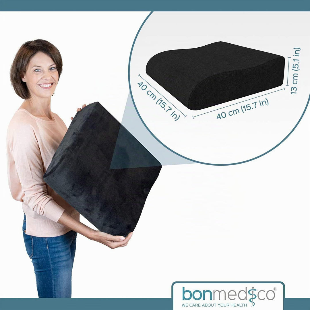 bonmedico Sitzkissen orthopädisch - Ergonomisches Memory Foam Kissen für Bürostuhl, Auto, Rollstuhlk