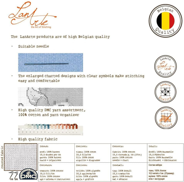 Lanarte Zählmusterpackung Afrikanische Mode I Kreuzstichpackung, Baumwolle, Mehrfarbig, 20 x 40 x 0.