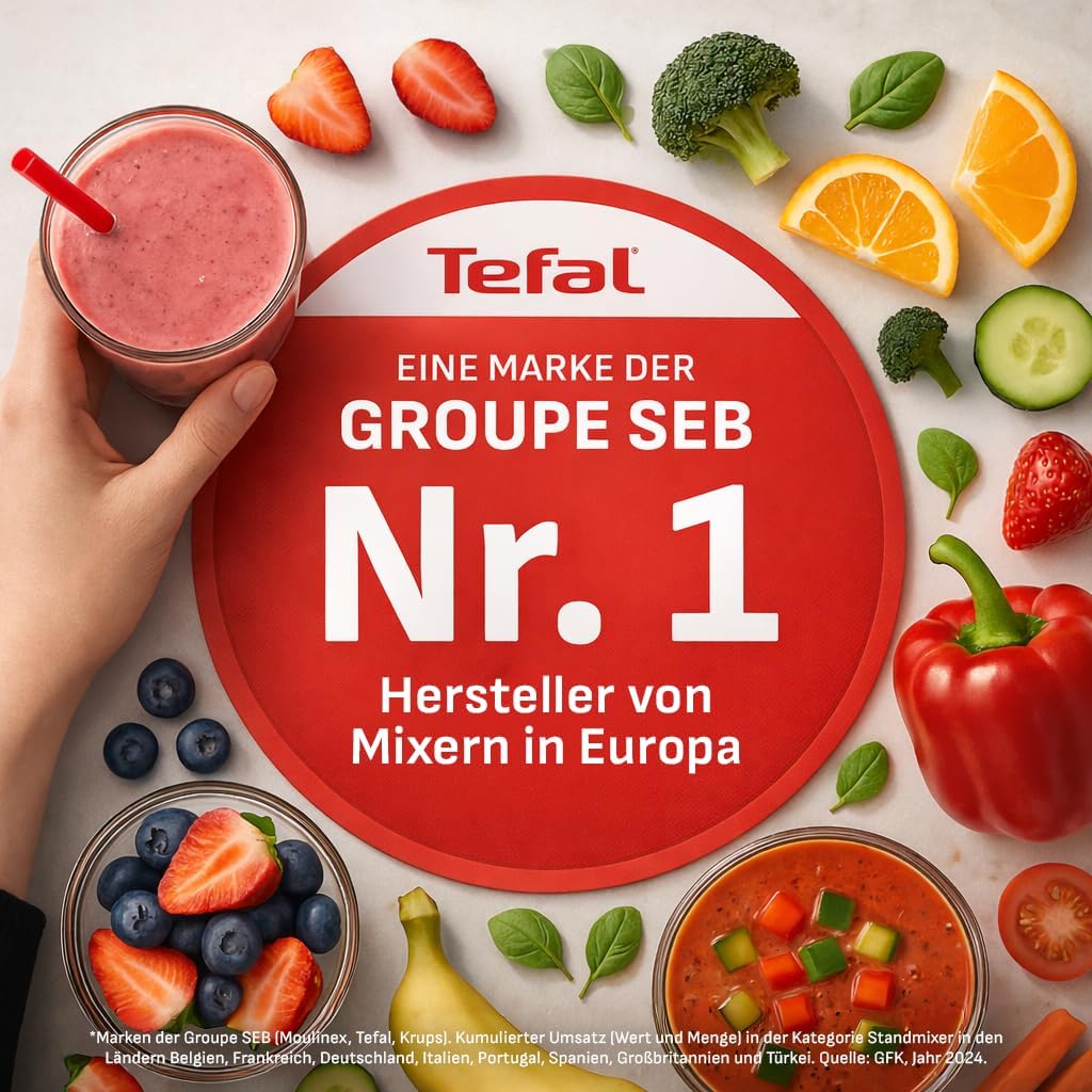 Tefal PerfectMix Standmixer, Hochgeschwindigkeits-Standmixer, Auto-Programme, Powelix-Klingentechnol