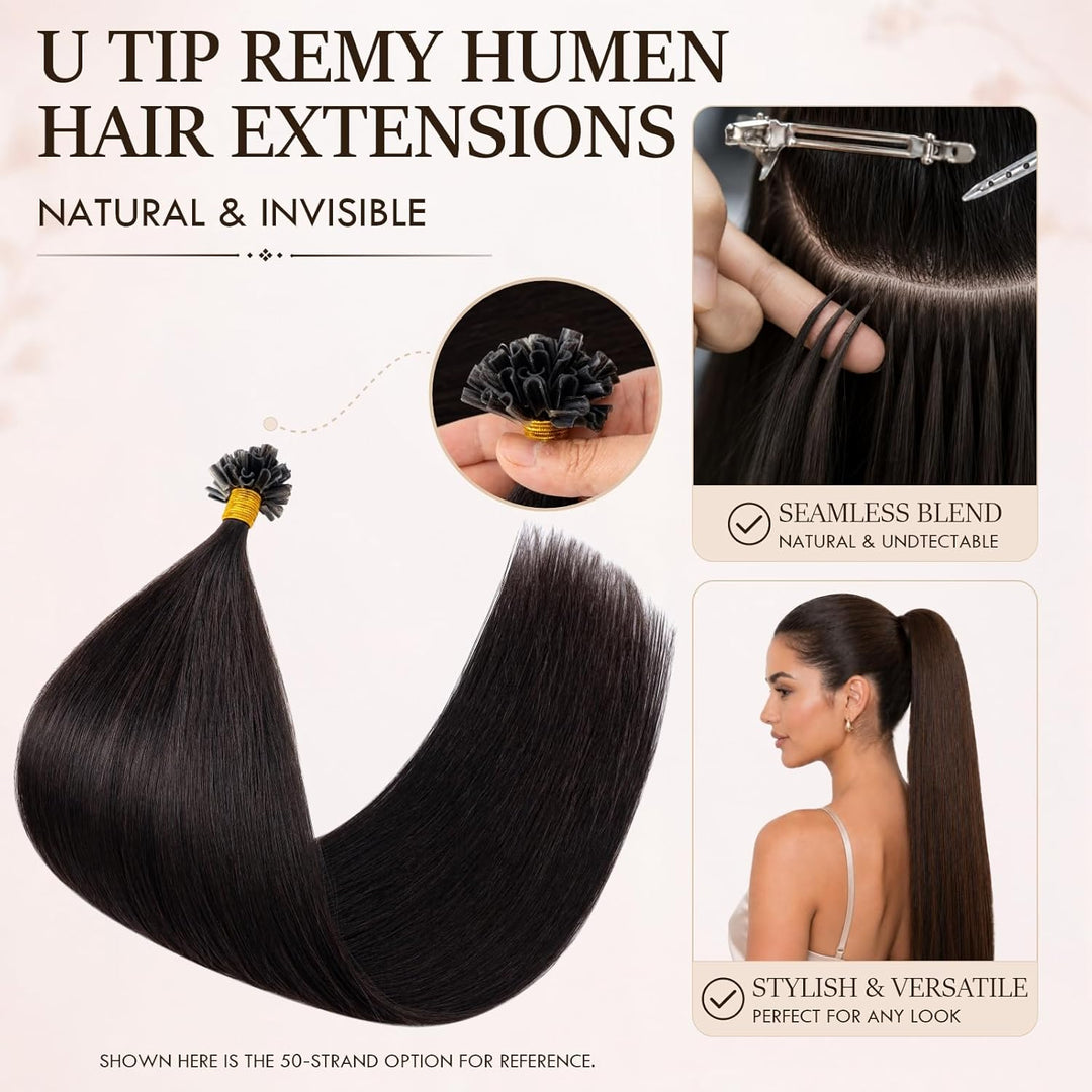 Rich Choices Bonding Extensions Echthaar Haarverlängerung keratin bondings U Tip Hot Fusion Remy Ech